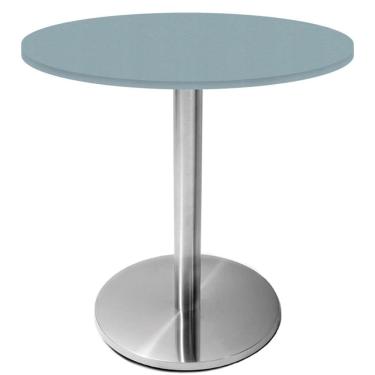Imagem de Mesa Beta Inox 75 cm (Altura) Disco Redondo Tampo MDP Redondo 70 cm (Larg) x 2,50 cm (Alt) Cinza