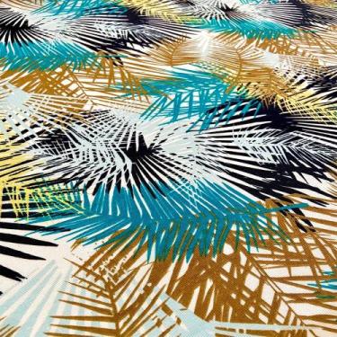 Imagem de Tecido Impermeável Acqua Linea Palm Verde Turquesa - 1,40m de Largura