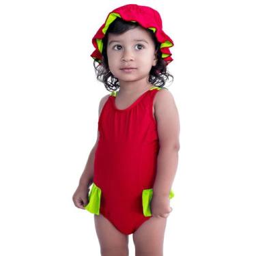 Imagem de Maiô De Bebês Com Babadinho e Chapéuzinho Dupla Face - HYPE MODAS, Mai