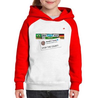 Imagem de Moletom Infantil Stop the Count 7x1 - Foca na Moda, Branco, Vermelho, 