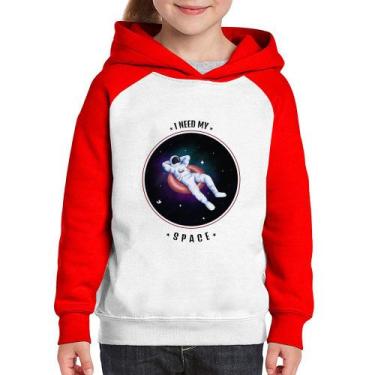 Imagem de Moletom Infantil I need my space - Foca na Moda, Branco, Vermelho, 8