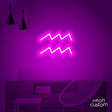 Imagem de luminaria letreiro Neon Led Signo Aquário 100x60 luminoso decoração p/