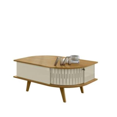 Imagem de Mesa de Centro Indianapolis com 2 Portas Cor Cumaru e Opala - Madetec