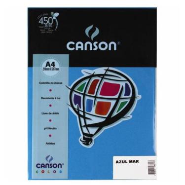 Imagem de Papel Canson Color Azul Mar 180g/m² A4 210 x 297 mm com 10 Folhas