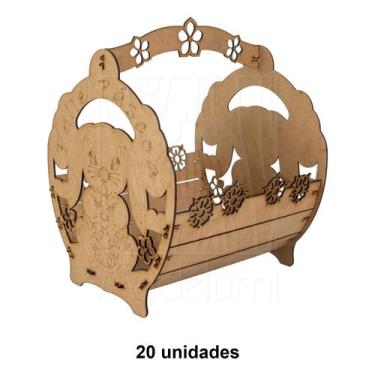 Imagem de 20 Cesta G Páscoa Mdf Ifood Presente Chocolate Ovo - Madelumi
