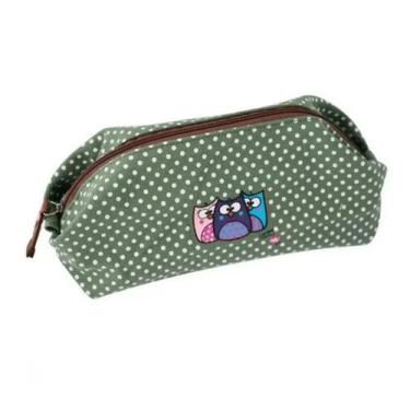Imagem de Necessaire Estojo Organizador Escolar Feminino Viagem Cosmeticos Coruj