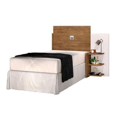 Imagem de Cabeceira para Box de 90cm ACAP Solteiro Modelo Retrô Com Prateleiras 