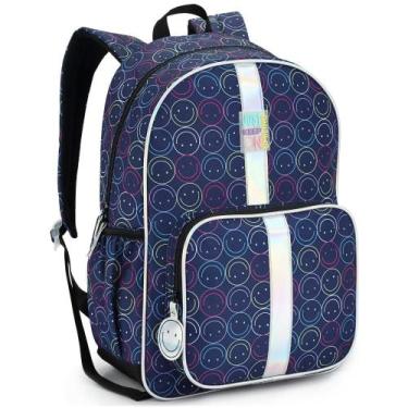 Imagem de Mochila de Costas Just Keep On Smiling For Girls DENLEX, Azul