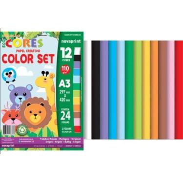 Imagem de Criative Paper 110 Gramas 24 Folhas 12 Cores Novaprint