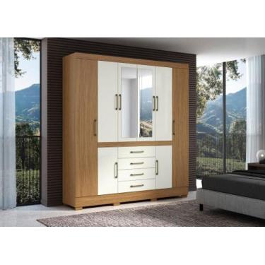 Imagem de Roupeiro Nápole 8 Portas 4 Gavetas Gavetas Atacama Off White - Aramóve