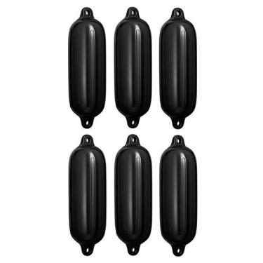 Imagem de Kit 6 Defensa Inflável Polyform Preta G2 11,7X40,7 cm Lancha