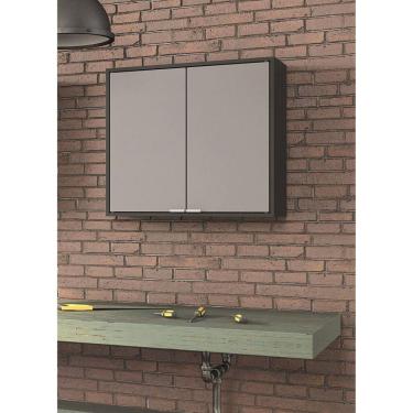 Imagem de Armário Aéreo Multiuso Aço 2 Portas Smart Itatiaia Preto/Cinza
