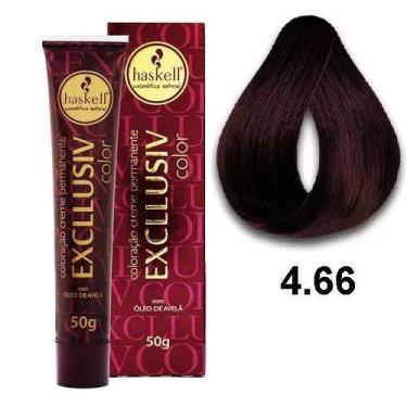 Imagem de Coloração Creme Haskell  4.66 Castanho Médio Vermelho Intenso 50g