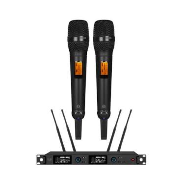 Imagem de Microfone sem fio dylan d 8500s mao duplo rack true  diversity