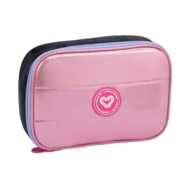 Imagem de Estojo Box Escolar Feminina Metalizado COR DE ROSA