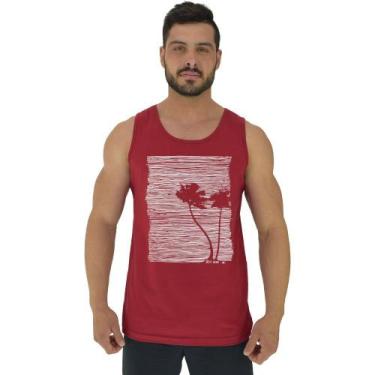 Imagem de Regata Clássica Masculina MXD Conceito Palmeras Tree, Vermelho, G