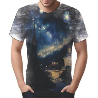 Imagem de Camiseta Camisa Van Gogh Releitura Noite Estrelada Pintura  - Enjoy Sh
