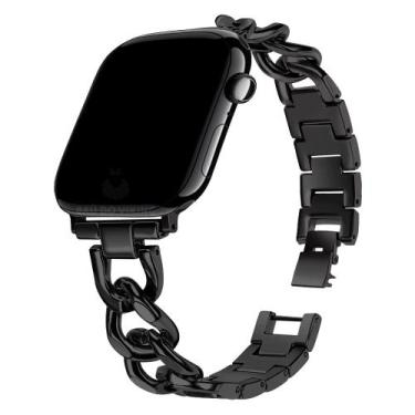 Imagem de Pulseira Aço Corrente Compatível com Apple Watch - Baú do Viking, Pret