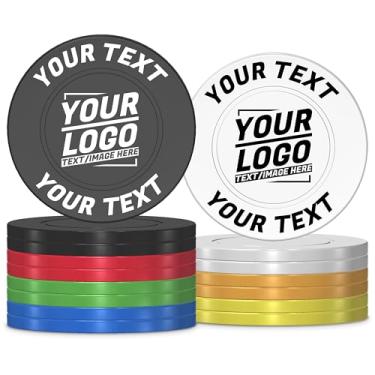 Imagem de ZLYXIU 100 lascas de plástico personalizadas, logotipo/texto/foto personalizada impressão dupla face em um chip, bom para fichas de bebida, bares, cartões de visita, festa, fichas personalizadas em 9