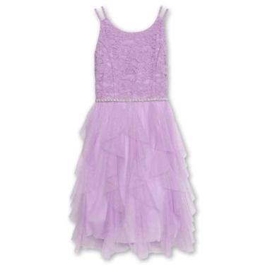 Imagem de Speechless Vestido de festa feminino sem mangas com corpete de renda e saia de fada, Lilás, 7