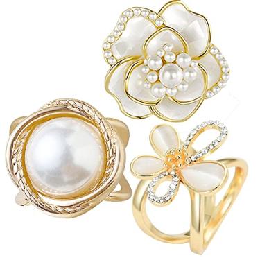 Imagem de Anéis de cachecol fivela e slides para mulheres, cachecóis, alfinetes, camiseta, prendedor para o lado 3CP