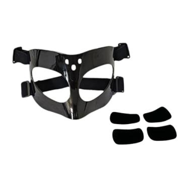 Imagem de menolana Capa de proteção de nariz de basquete, proteção facial esportiva anticolisão, máscara facial de basquete para mulheres, homens, adolescentes, softball