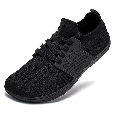 Imagem de HOBIBEAR Tênis masculino largo minimalista descalço Trail Running tênis de caminhada | Zero Drop Sole | Estabilidade no meio do pé, Todo preto, 7 Wide Women/5.5 Wide Men