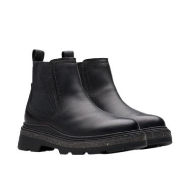 Imagem de Clarks Bota Chelsea feminina impermeável Hencroft Step, Couro preto à prova d'água, 38 BR