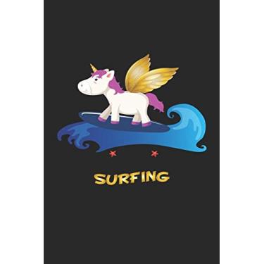 Imagem de Surfing: Tagebuch, Notizbuch, Notizheft - Geschenk-Idee für Einhorn Fans - Dot Grid - A5 - 120 Seiten