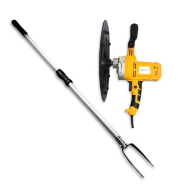 Imagem de Desempenadeira Elétrica MDE Extensor Regulável Menegotti Para Acabamento de Reboco Kit Profissional (127, Volts)