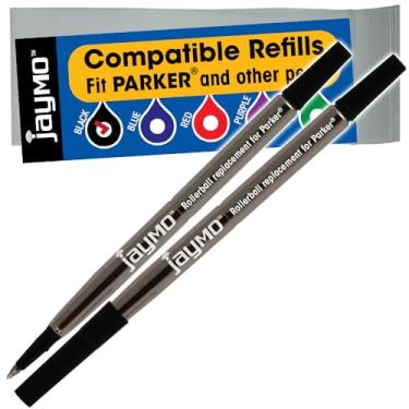 Imagem de Jaymo - Refil de caneta Parker Quink Rollerball compatível, 2 Black