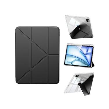 Imagem de Capa para iPad Air de 11 polegadas (M2), capa magnética fólio para iPad Pro de 11 polegadas (4ª/3ª/2ª/1ª geração) com suporte multiângulo, capa transparente para iPad Air 5ª/4ª geração de 11 polegadas