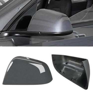 Imagem de Jaronx Compatível com capa de espelho lateral Tesla Model Y 2020 2021 2022 2023, capa de espelho retrovisor de substituição para modelo Y, tampa de espelho de asa de porta para acessórios Tesla Model