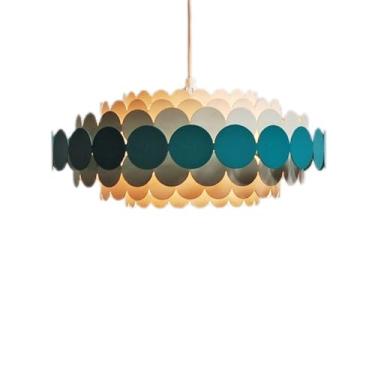 Imagem de ZGCNDS Lustres azuis modernos, luminária de vidro de nuvem de luxo, luminária LED redonda para pendurar no teto para quarto, sala de jantar, cozinha, ilha, sala de estar