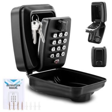 Imagem de Caixa de bloqueio de chave para exterior, cofre de chave com trava de combinação de 12 dígitos, caixa de bloqueio resistente à prova d'água para chave de casa, garagem, escritório, armazém