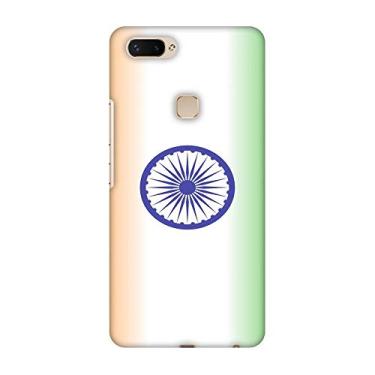 Imagem de AMZER Capa traseira rígida de encaixe com design feito à mão com kit de limpeza de tela para Vivo X20 Plus - Bandeira da Índia - Cor Ombre HD, capa traseira ultra leve