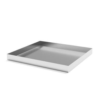 Imagem de KIKIBRO Panela de drenagem para máquina de lavar roupa 68,5 x 63,5 cm x 6,3 cm, bandeja de lavadora para proteção de piso, panela de drenagem de lava-louças, panela para máquina de lavar roupa, aço