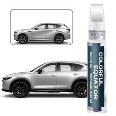 Imagem de Tinta de retoque 25D/26G Snowflake White Pearl Tricoat para Mazda, caneta de pintura de carro, reparo de arranhões, tinta de retoque dois em um, removedor de arranhões de carro premium para arranhões