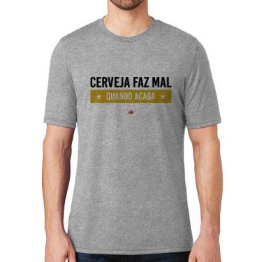 Imagem de Camiseta Cerveja faz mal, quando acaba - Foca na Moda, Cinza, GGG