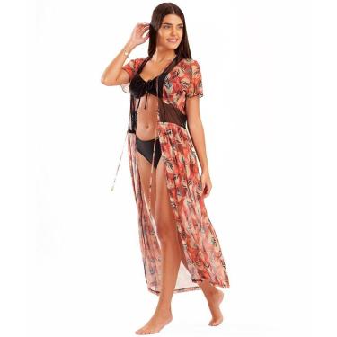 Imagem de Saída de Praia Longa Tule Luxo Lançamento-Feminino