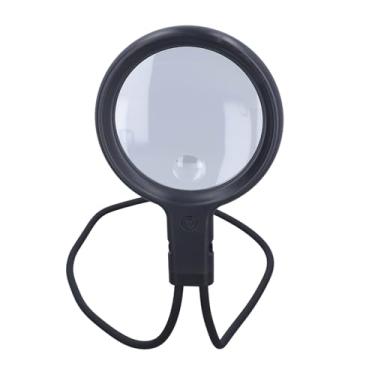 Imagem de Lupa de mãos livres 5X 15X, lupa flexível de pescoço de ganso com luz LED de 3 cores, lupa de livro para leitura, lupa de pescoço para leitura, costura para idosos com baixa visão