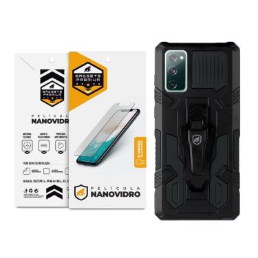 Imagem de Kit Capa case capinha Clip e Película Nano Vidro Samsung Galaxy S20 FE - Gshield