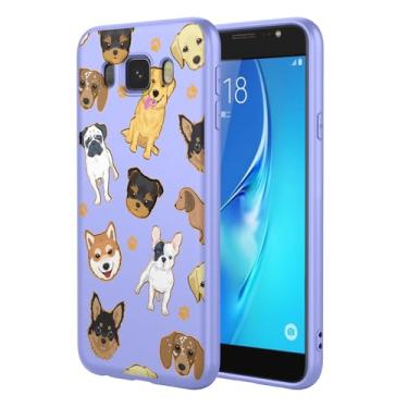 Imagem de KOARWVC Capa de celular para Galaxy J5 2016, SM-J510 Samsung J5 2016 capa fofa com design de padrão de gato, capa protetora fina de poliuretano termoplástico macio para Samsung Galaxy J5 2016 cachorro