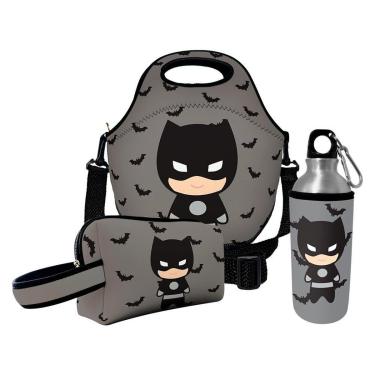 Imagem de Kit Escolar Infantil Lancheira Térmica + Necessaire Plus + Squeeze de Alumínio – ISOPRENE – Su-Unissex