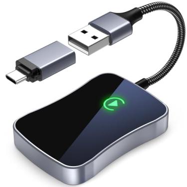 Imagem de WOLIOS Adaptador Carplay sem fio Carplay sem fio converte com fio para sem fio Atualização 2024 Plug & Play Auto Connect Fast Easy Use Apto para carros Carplay com fio de fábrica de 2015