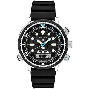 Imagem de SEIKO Relógio masculino Padi Prospex analógico-digital com mostrador preto SNJ035