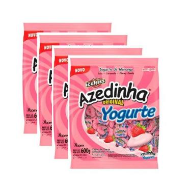 Imagem de Kit 4 Pacotes Bala Mastigável edinha Iogurte 600Gr Cada - Ice Kiss