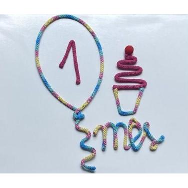 Imagem de Tricotin Kit Mesversário  Coração Ou Balão   - BabyArtes, Balão Redond