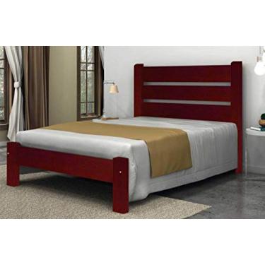 Imagem de Cama Queen Size Maiorca de Madeira Maciça Tauari - Cor Mogno