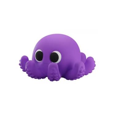 Imagem de Mordedor Macio para Bebê Unissex + 4 Meses Látex 100% Natural Pintura Não Tóxica Selo de Segurança Inmetro (Roxa, Polvinho)